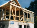 sichtbares Fachwerk aus Brettschichtholz