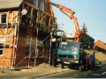 vorgesetztes Eichenfachwerk auf einem Mauervorsprung